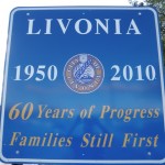 Livonia Michigan City Sign